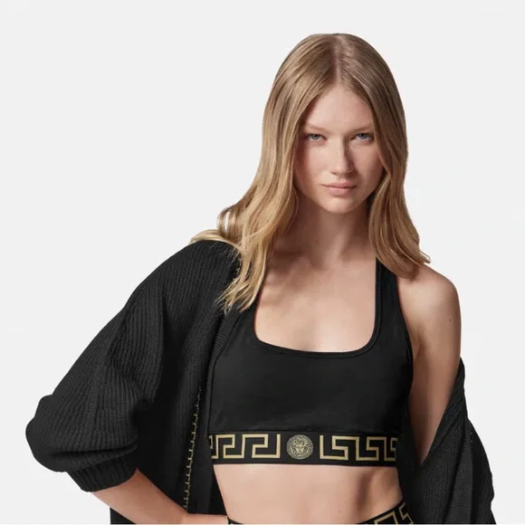 GRECA BORDER SCOOP BRALETTE VERSACE